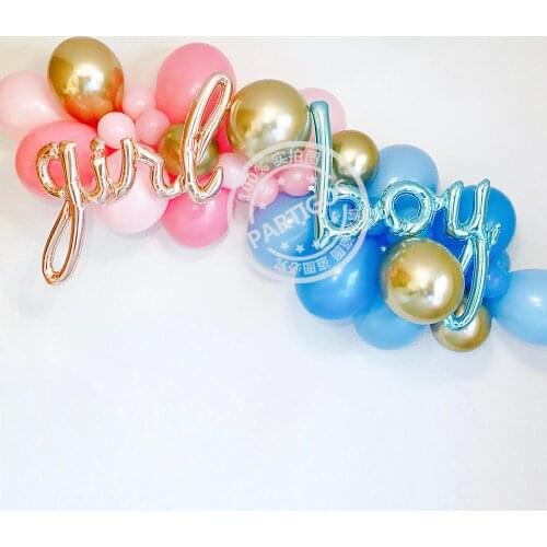 1set Boy Girl Balloon Garland Pink Blue Latex Balloons Arch Gender Reveal Birthday Party Decorations Kids Baby Shower Supplies