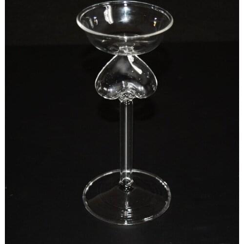 1PC New Creative Blown glass candlestick high foot love European romantic dinner for decoration candle holder JY 1181
