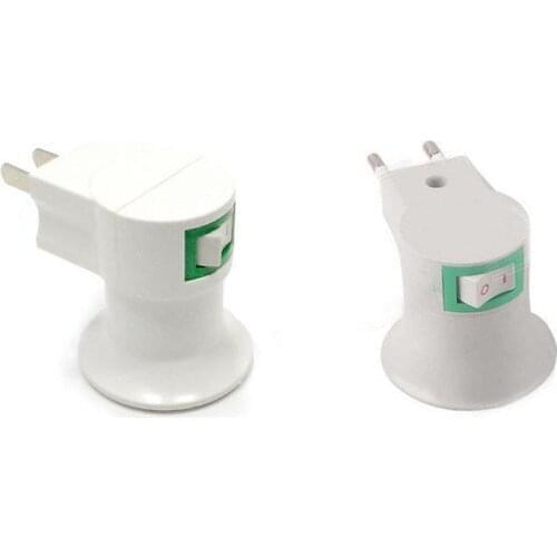 10pcs US/AU/EU Plug E27 Base LED Bulb Light Sochet to AC Power 110V 220V Lamp Holder Bulb ON/OFF Button Switch Adapter Converter