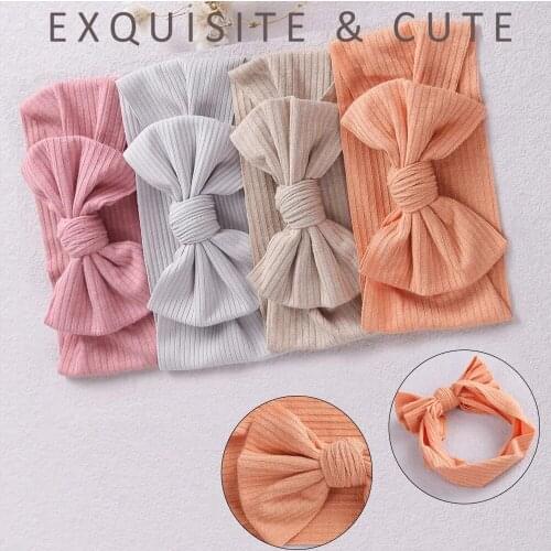 Wholesale Kid Headwrap Baby Girl Headband Solid Color Hair Band Toddler Turban Photography Supplies Birth Gift Hair Accessories