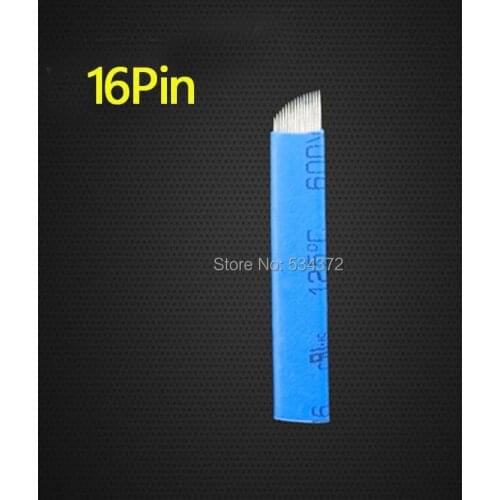 16 Pins Manual Needles Blade For Permanent Eeybrow Tattoo Pen Manual Beauty Makeup Microblading Bades Fog Eyebrow
