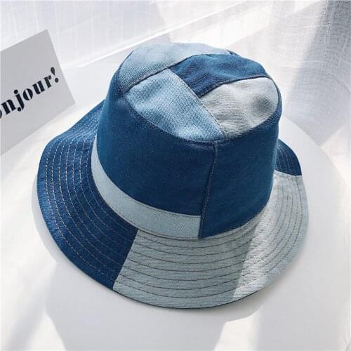 2018 American Japanese Fishermen Hat Men And Women Jeans Cowboy Stitching Ucket High Quality Adjustable Bucket Hat