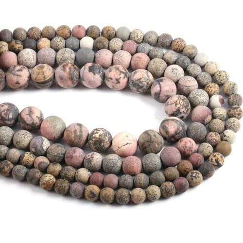 2020 Natural Frosted Glass Flower Stone Loose Beads Round Shape Making DIY for Jewelry Bracelet Necklace Accessories for Women