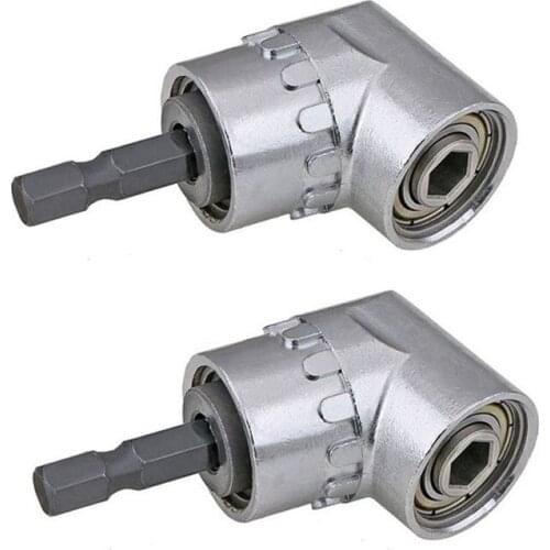 2PCS Right Angle Drill,105 Degree Multifunction Right Angle Driver with 1/4inch Hex Bit Socket Screwdriver Holder Adapter