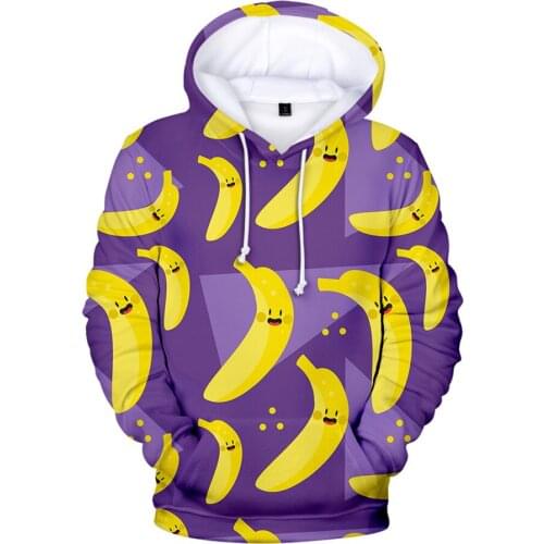 3 To 20 Years Fruit Banana 3D Printed Hoodies Kids Men Women Long Sleeve Sweatshirts Hoody Pullover Tracksuit Harajuku Jacket