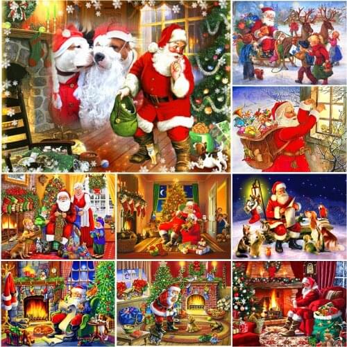 NEW 5D DIY Diamond Painting Cute Santa Claus Full Drill Square Embroidery Mosaic Art Picture of Rhinestones Christmas Gift Decor