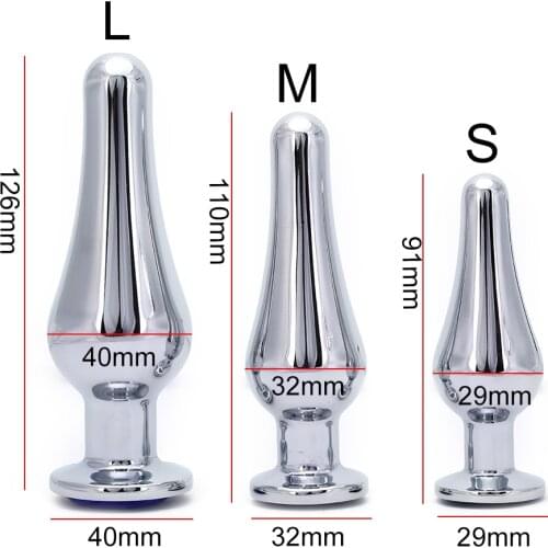 Aluminum Alloy Crystal Metal Anal Plug Dildo Sex Toys Products Butt Plug For Women Sex Adult Game Sizes S/M/L