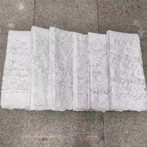 White Sequin African French Net Lace Fabric 2021 High Quality Tulle Mesh Lace Bridal Nigerian Wedding Dress Lace For Woman