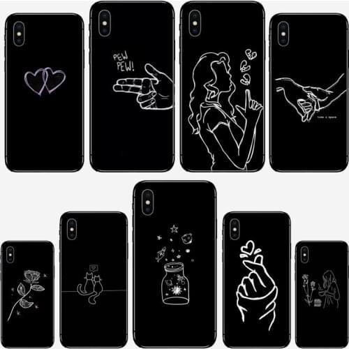 Black and white lines Phone Case for iPhone 11 12 mini pro XS MAX 8 7 6 6S Plus X 5S SE 2020 XR
