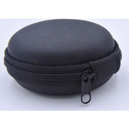 Black Round Earphone Bag Portable Bluetooth Data Cable Storage Box Multifuction Zipper Headset Case For Earbuds Memory Card USB