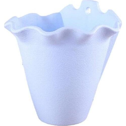Flower Pot Ruffled Edge With A Water Barrier And Leaking Holes Plastic Wall-mounted Garden Planters Pots Flowerpot