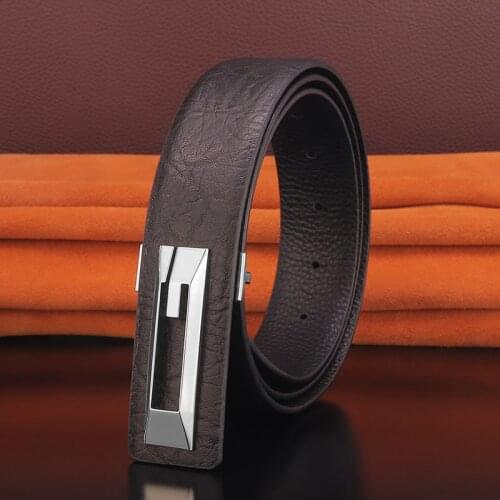 G letter Mens vintage leather belt men slide buckle Black 3.3cm wide Top cow genuine leather Waist Strap brand luxury Waistband