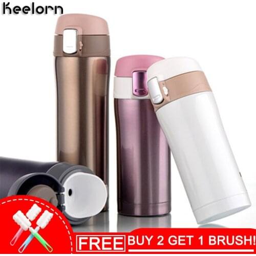 Keelorn 4 Colors Home Kitchen Vacuum Flasks Thermoses 500ml Stainless Steel Insulated Thermos Cup Coffee Mug Travel Drink Bottle