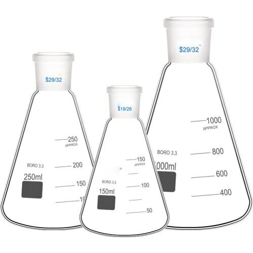1PCS 150ml Erlenmeyer Borosilicate Glass Flask Narrow Neck Conical Triangular Flasks Laboratory Chemical Equipment