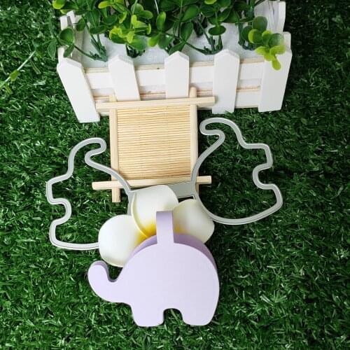 Leather cute baby elephant key chain metal cutting die steel process template scrapbook cut paper embossed card template