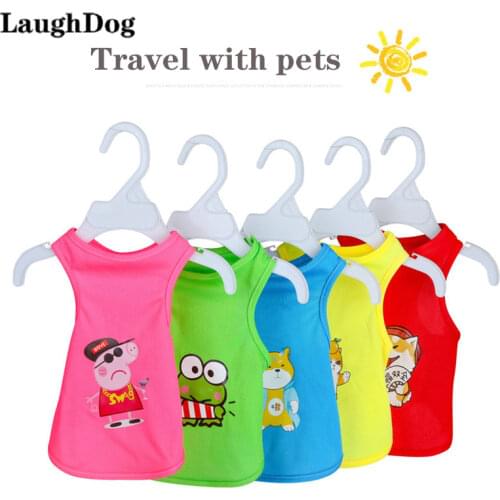 Summer Breathable Dog Clothes Sunscreen Dogs Vest For Small Dogs Clothes Mesh Cool Puppy Clothing Cute Cartoon Print T-shirt Chi