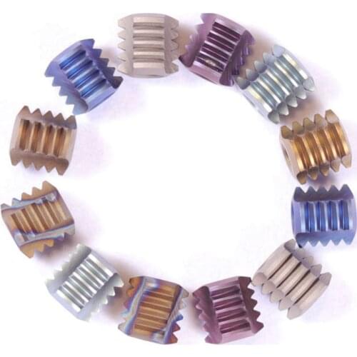 Multicolor Flame Titanium Alloy Knife Beads Rope Cord EDC Paracord Bead Pendant