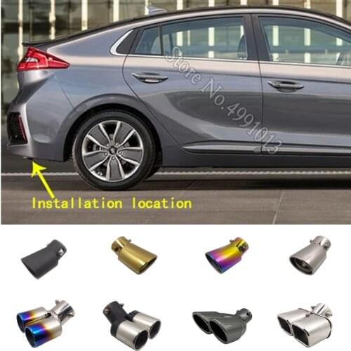 For Hyundai IONIQ 2016-2019 car stickers cover muffler exterior back end pipe dedicate exhaust tip tail outlet ornament 1pcs