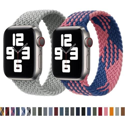 Nylon Fabric Strap Braided Solo Loop for Apple Watch Band 44mm 40mm 38mm 42mm Nylon Belt Bracelet IWatch Series 3 4 5 Se 6 Strap