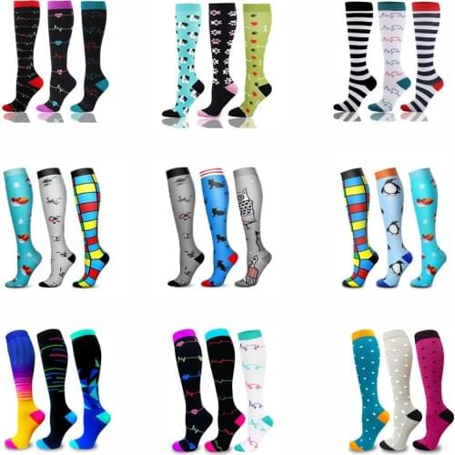 Multi Pairs/Lot Compression Socks Batch Varicose Veins Men Women Outdoor Sports Pressure Socks Best Graduated For Athelete