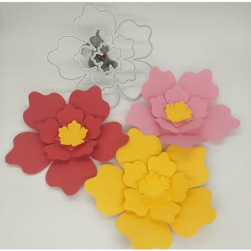 New large 3 in 1 flower metal cutting mold photo album cardboard DIY gift card decoration embossing crafts
