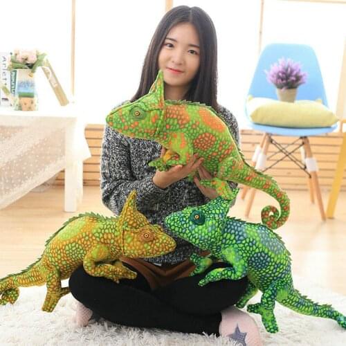 New Style 80CM Boys And Girls Birthday Lizards Doll Pillow Creative Personality Simulation Spoof Smile Chameleon Plush Toys