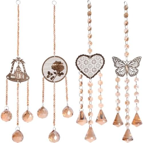 Hanging Crystal Diamond Beaded Pendant Wedding Favors Plants Decoration Ornament