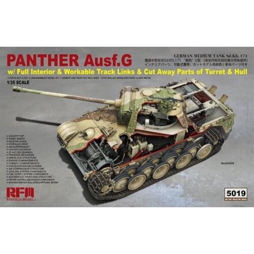 Rye Field Model RFM RM-5019 1/35 Panther Ausf.G w/Full Interior - Scale model Kit