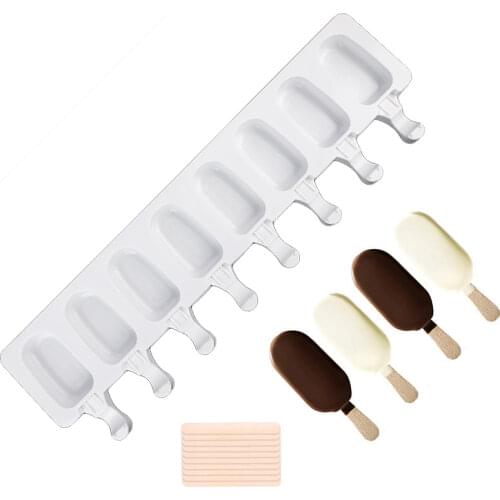 Silicone Ice Cream Mold DIY Homemade Popsicle Molds Freezer Juice 4/8 Cell Big Size Ice Cube Tray Popsicle Barrel Maker Mould