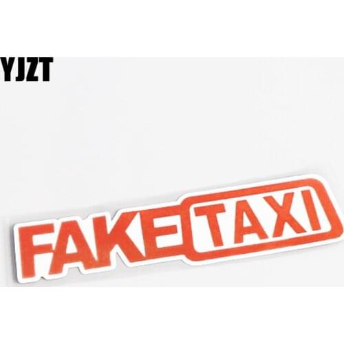 YJZT 15.3CM*2.7CM Funny Creative FAKE TAXI Decor PVC Car Sticker Decals 13-0518