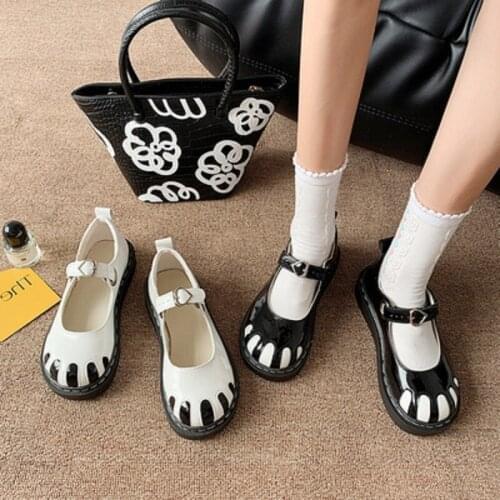 Japanese Ladies Small Leather Shoes Mary Jane Shoes Fashion Color Matching Buckle Flat Comfortable Single Shoes Summer New Style