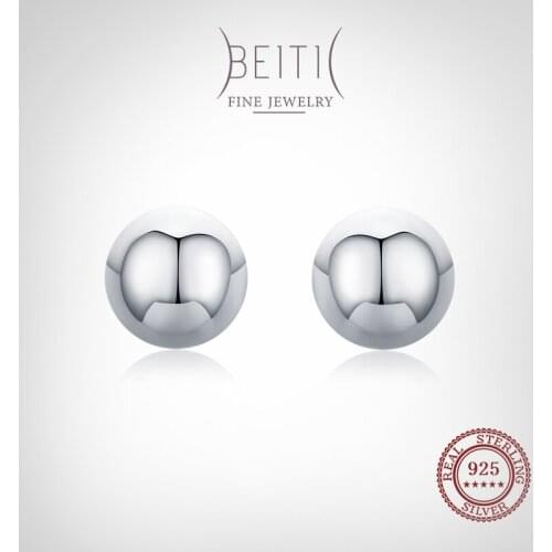 Beitil Fine Minimalist Round Top Quality Real 925 Sterling Silver Earrings For Women Minimalist Fine Jewelry 2021 New Style