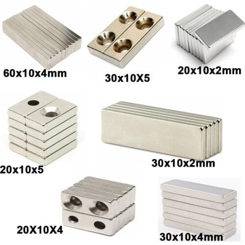 New 1/5pcs variety of super strong block cube neodymium magnets countersunk rare earth