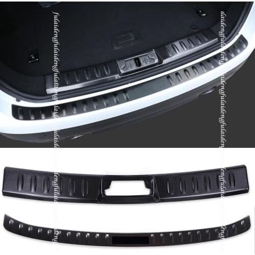 1pcs For Jaguar F-PACE 2016-2020 Black titanium Inner outer Rear Bumper Protector Sill plate cover trim Car Accessories