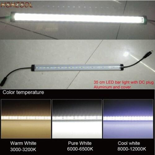 10pcs*35cm Factory Wholesale 35CM DC 12V 24 SMD 5630 LED Hard Rigid LED Strip Bar Light with Aluminum shell +pc cover+dc plug