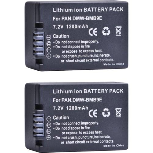2pc 1200mAH DMW-BMB9 DMW-BMB9E DMW BMB9 Li-ion Battery for Panasonic Lumix DMC FZ40K FZ45K FZ47K FZ48K FZ60 FZ70 FZ100 FZ150