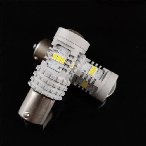 2Pces 1156 12V Brightness LED P21W BA15S LED Lamp 3020 Chips White Reverse Light For Daytime Running Light DRL Lamp14SMD 1400LM