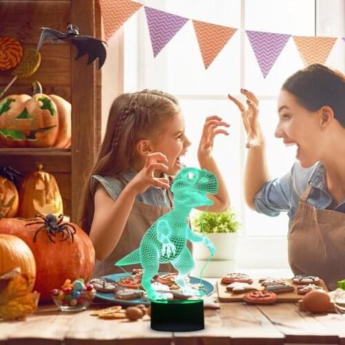 Dinosaur Theme Mark 3D Lamp Excellent and Durable ABS Base Acrylic Game LED Night Light 7 Color Change Touch Mood Lamp