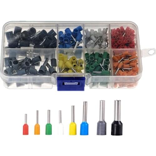 400 boxed European-style insulation crimping terminals, connectors, pin tube terminals, copper noses