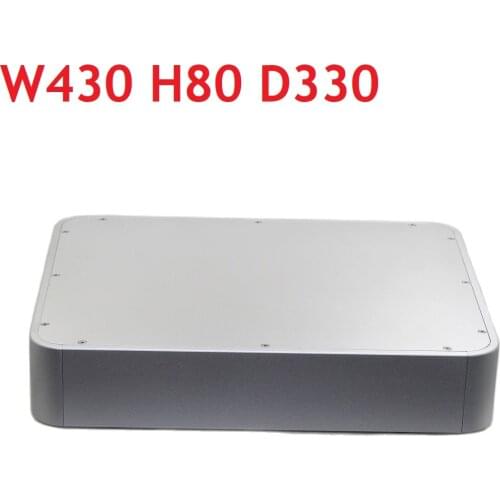 Full Silver Round Aluminum Power Amplifier Supply Chassis Tube Amplifier Enclosure Preamp AMP DAC Decoder Case W430 H80 D330