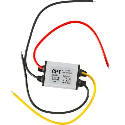 Car Power Converter DC 9V-22V 12V to DC 6V Buck Voltage Regulator 3A 18W Waterproof High Efficiency Step Down Volt Module Power