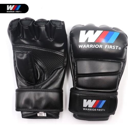 Half Finger Boxing Gloves PU Leather MMA Fighting Kick Boxing Gloves Karate Muay Thai Training Workout Gloves S/L Size