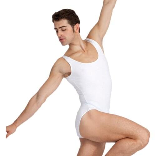 SPEERISE Black Mens Dance Tank Leotard Boys Sleeveless Ballet Leotards Spandex Bodysuits Workout Leotards For Male Dance