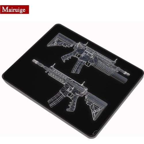 3D Pattern Pistol Black Cloth Mouse Pad Gun Parts M14 AR15 HK45 AK47 98K Gamer Speed Pc Compute Desk Mat Small Mousepad 20x18cm