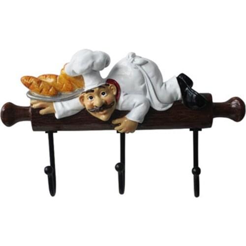 EUROPEAN CHEF WALL DECORATION COAT HOOK DOOR DOOR HOOK HOOK BEDROOM WALL HANGER CREATIVE KITCHEN RETRO HOOK M1664