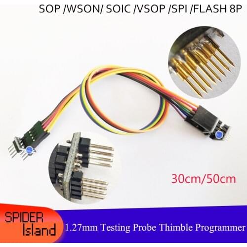 30cm / 50cm Burn Programming Tool Fixture Testing Probe Thimble Needle 1.27mm jtag Chip SOP WSON SOIC VSOP SPI FLASH 8P