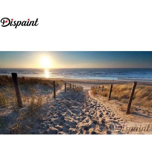 Dispaint Square/Round Drill 5D DIY Diamond Painting "Beach sunset scenery" Embroidery Cross Stitch Full Rhinestone Decor A27503