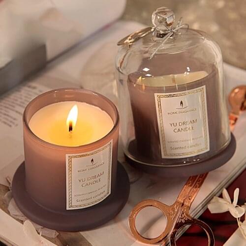 Beautiful Flower Candle Romantic Lass Container Birthday Candle Wax Scented Candles Bougie Decoratif Wedding Decoration 50KO340