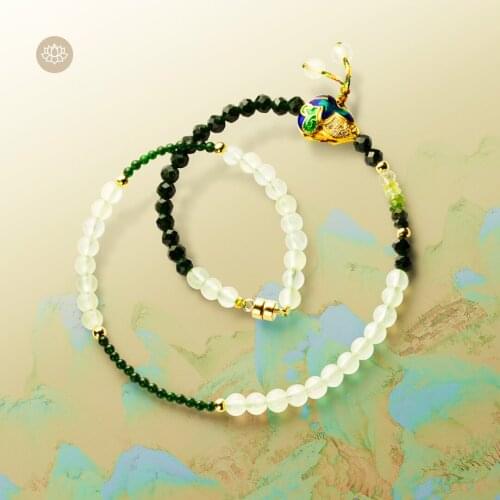 MeiDuo wen gen painters I jiangshan green tourmalines grape Shi Wang bracelet ins small original design career