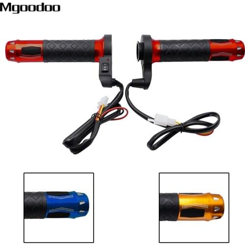 Mgoodoo Motorcycle Hot Grip Motorbike ATV Scooter Electric Heated Grips 22mm 7/8" Handlebar Hand Warmer Aluminum 12V